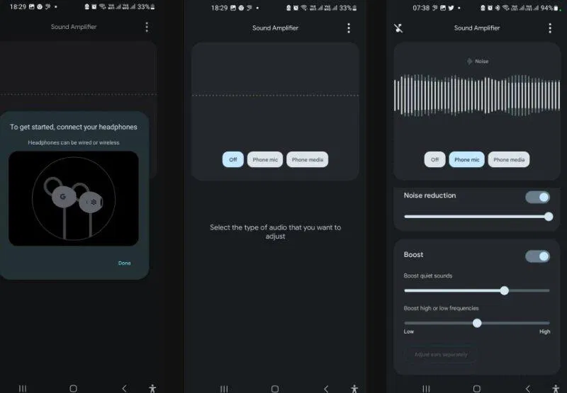 Ứng dụng Sound Amplifier của Google (Ảnh: Internet) Ứng dụng Sound Amplifier của Google (Ảnh: Internet)