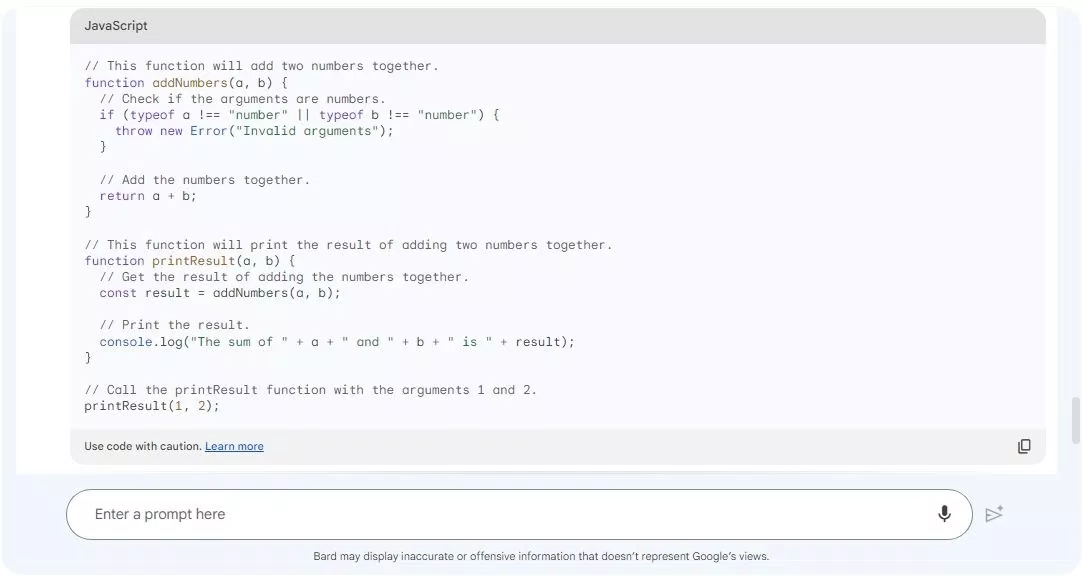 Bard AI sẽ có khả năng viết code theo yêu cầu của người dùng (Ảnh: Internet) Bard AI sẽ có khả năng viết code theo yêu cầu của người dùng (Ảnh: Internet)