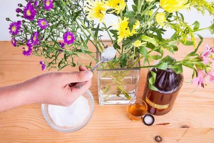 Cách giữ hoa tươi lâu, pha nước cắm hoa giúp hoa tươi lâu cả tuần. (Ảnh: Internet)