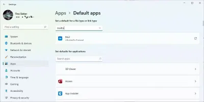 Cài đặt ứng dụng mặc định trong Windows 11 (Ảnh: Internet) Cài đặt ứng dụng mặc định trong Windows 11 (Ảnh: Internet)