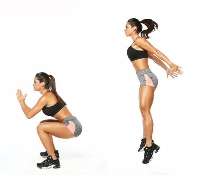 Bài tập squat jump (Nguồn ảnh: Internet) Bài tập squat jump (Nguồn ảnh: Internet)