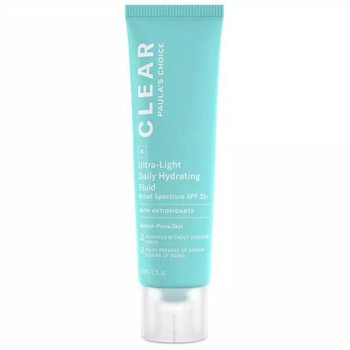 Kem chống nắng cho da mụn Paula’s Choice Clear Ultra-Light Daily Hydrating Fluid Broad Spectrum (Nguồn: Internet)