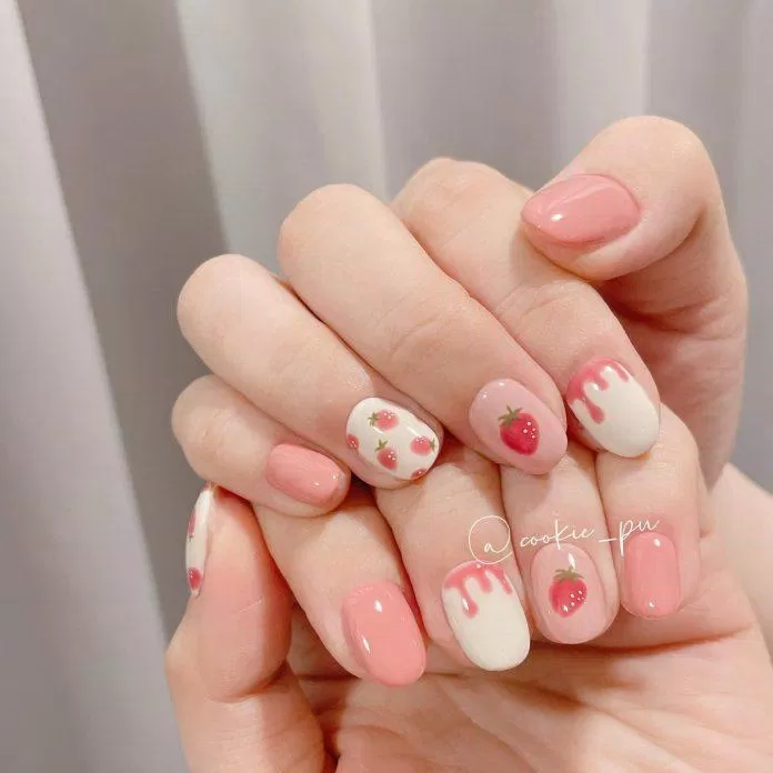 Mẫu nail đẹp 2023 hoa quả rực rỡ mùa hè (Ảnh: Internet)