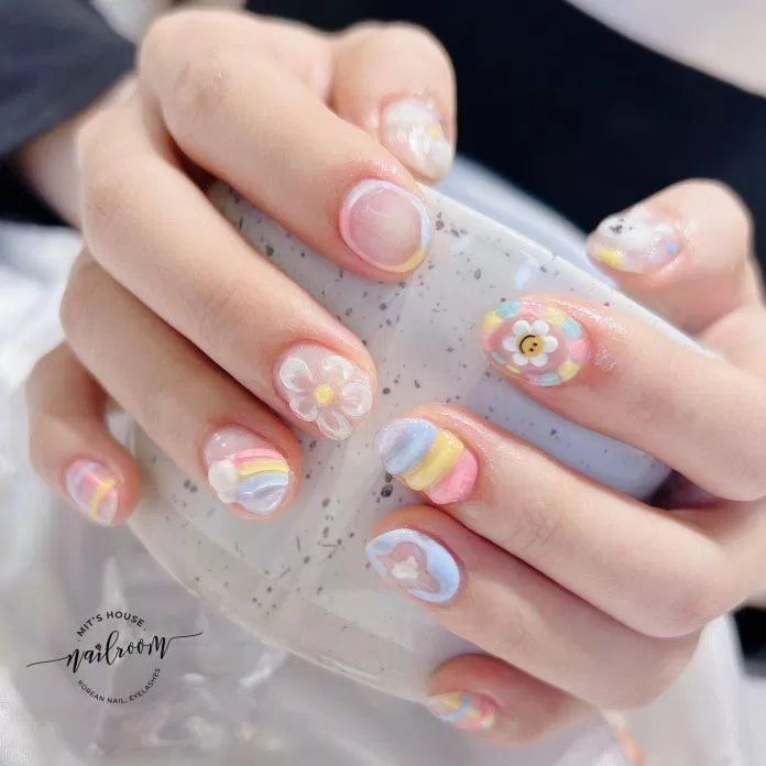 Mẫu nail đẹp 2023 mùa hè tươi sáng rực rỡ (Ảnh: Internet)