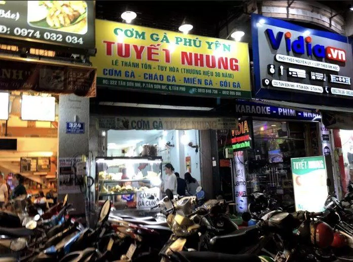 Quán cơm gà Tuyết Nhung. (Ảnh: Internet)