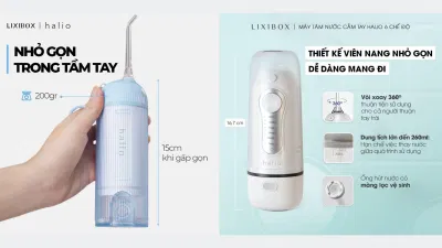 Máy tăm nước Halio có thiết kế nhỏ gọn dễ sử dụng