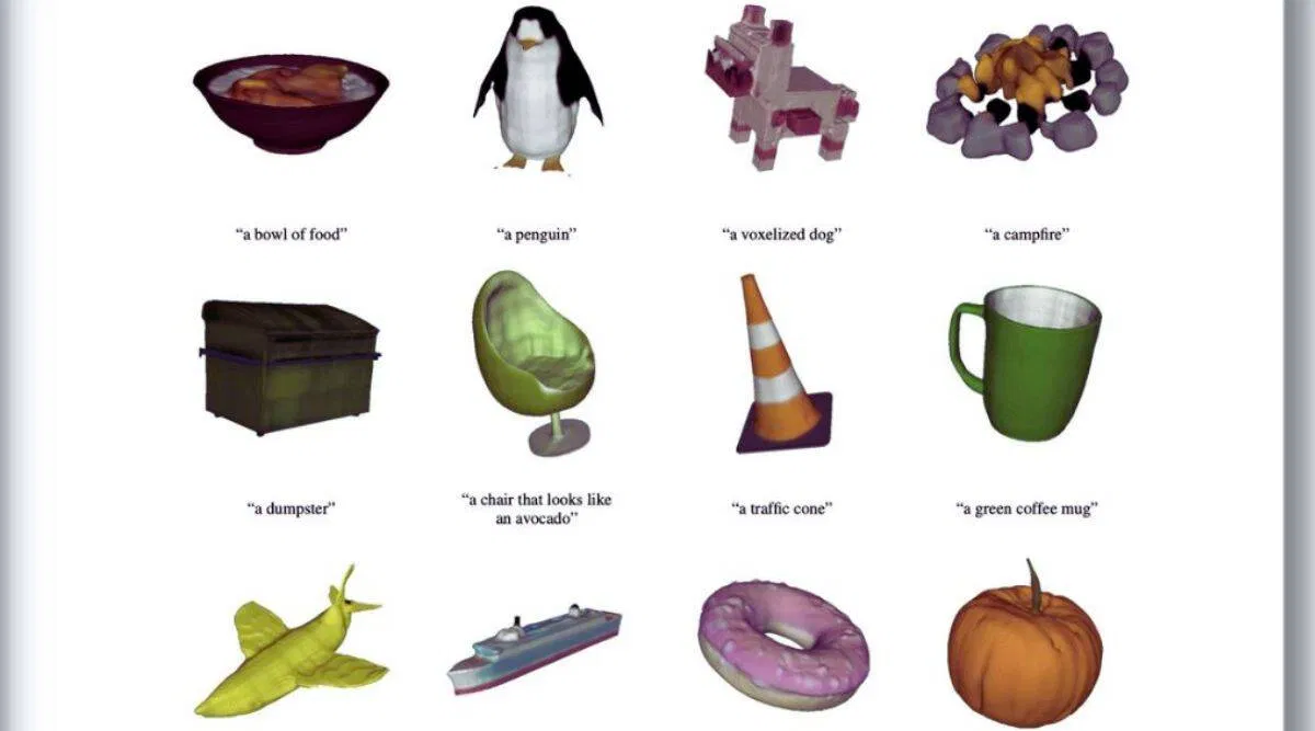 Shap-E tạo hình 3D theo yêu cầu bằng văn bản (Ảnh: Internet) Shap-E tạo hình 3D theo yêu cầu bằng văn bản (Ảnh: Internet)