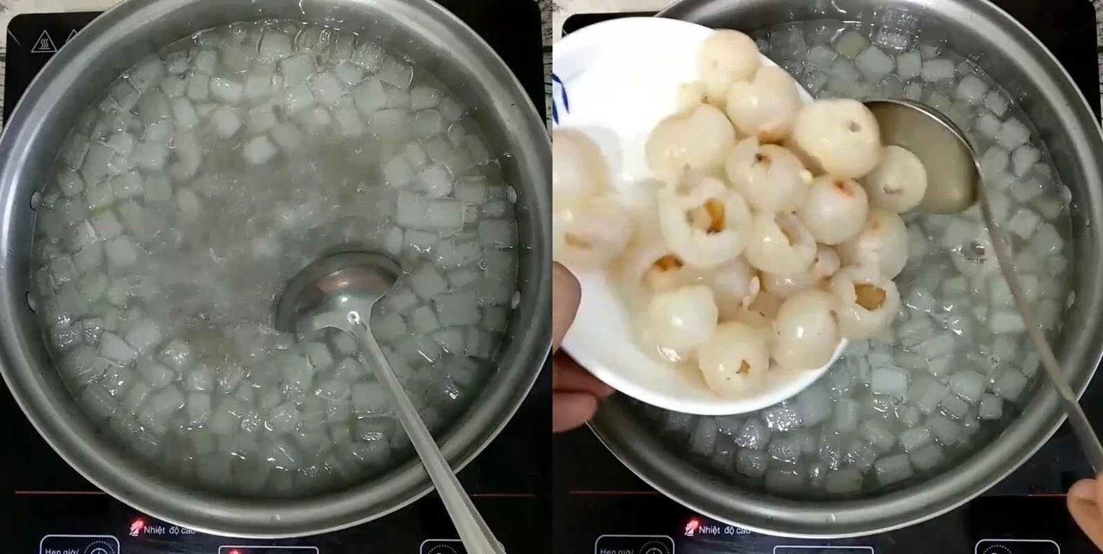 Cách pha trà vải nha đam (Ảnh: Internet)