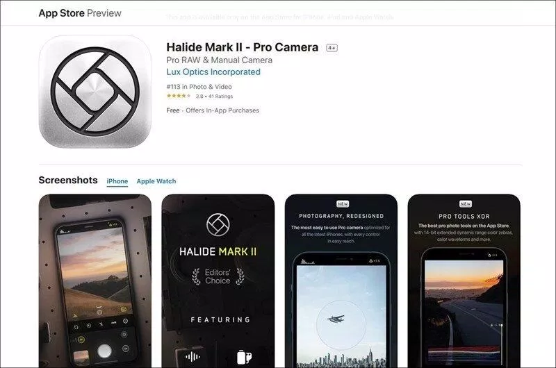 Ứng dụng chụp ảnh Halide Mark II (Ảnh: Internet) Ứng dụng chụp ảnh Halide Mark II (Ảnh: Internet)
