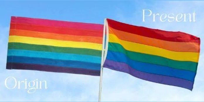 Cờ LGBT ngày ấy và bây giờ (Nguồn: Internet) Cờ LGBT ngày ấy và bây giờ (Nguồn: Internet)