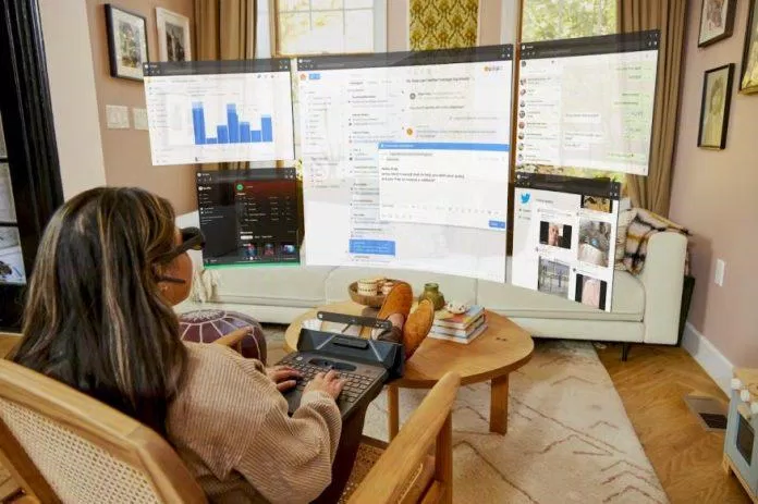 Hình ảnh màn hình AR của Spacetop (Ảnh: Internet) Hình ảnh màn hình AR của Spacetop (Ảnh: Internet)