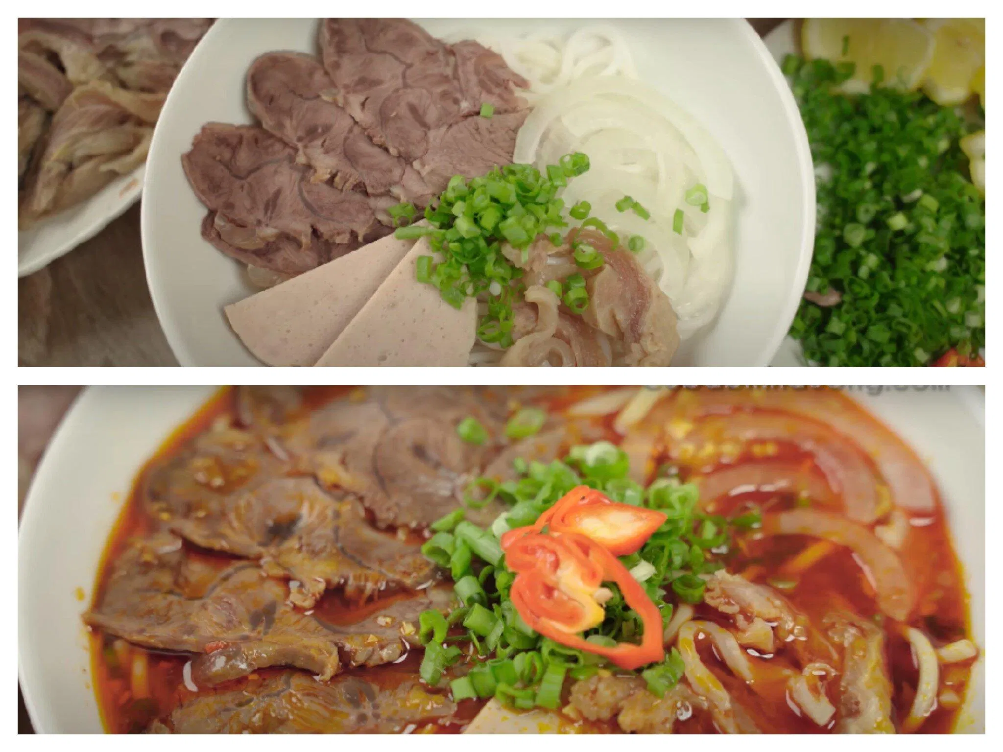 Hoàn thành món bún bò huế