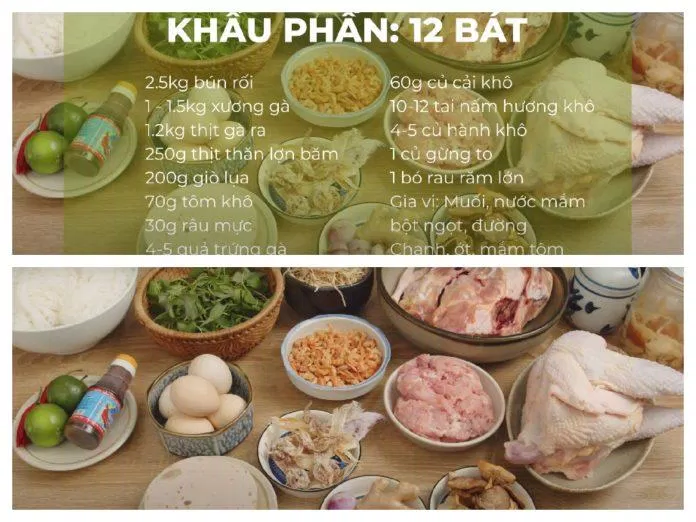 Nguyên liệu nấu bún thang