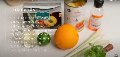 Nguyên liệu nấu trà đào cam sả