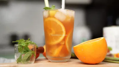 Thành phẩm trà đào cam sả giải nhiệt mùa hè