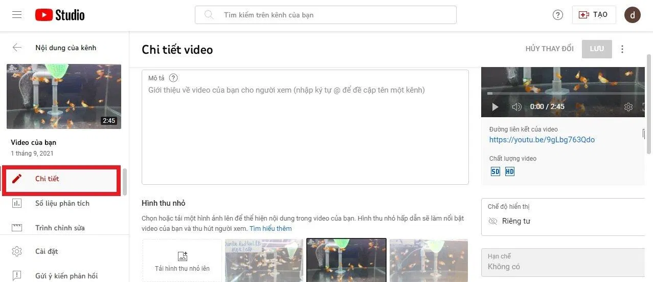 Tính năng tag sản phẩm sẽ có trong phần Chi tiết (Ảnh: BlogAnChoi)