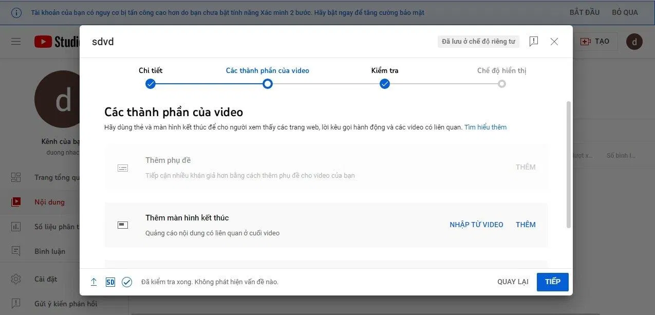 Tính năng Tag sản phẩm sẽ được thêm vào Các thành phần của video (Ảnh: BlogAnChoi)