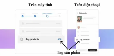 Nhấn nút Tag sản phẩm (Ảnh: BlogAnChoi) Nhấn nút Tag sản phẩm (Ảnh: BlogAnChoi)