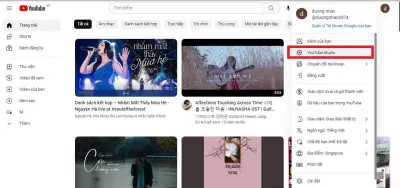 Vào Studio trong kênh YouTube của bạn (Ảnh: BlogAnChoi) Vào Studio trong kênh YouTube của bạn (Ảnh: BlogAnChoi)