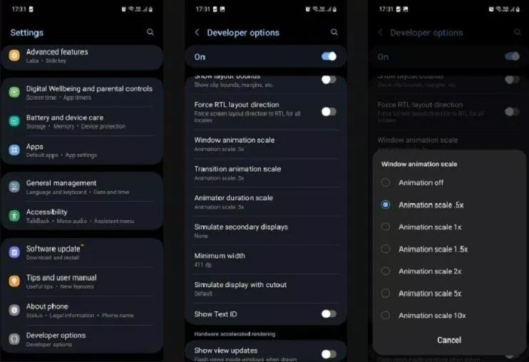 Chỉnh tăng tốc hoạt ảnh giao diện của điện thoại (Ảnh: Internet) Chỉnh tăng tốc hoạt ảnh giao diện của điện thoại (Ảnh: Internet)