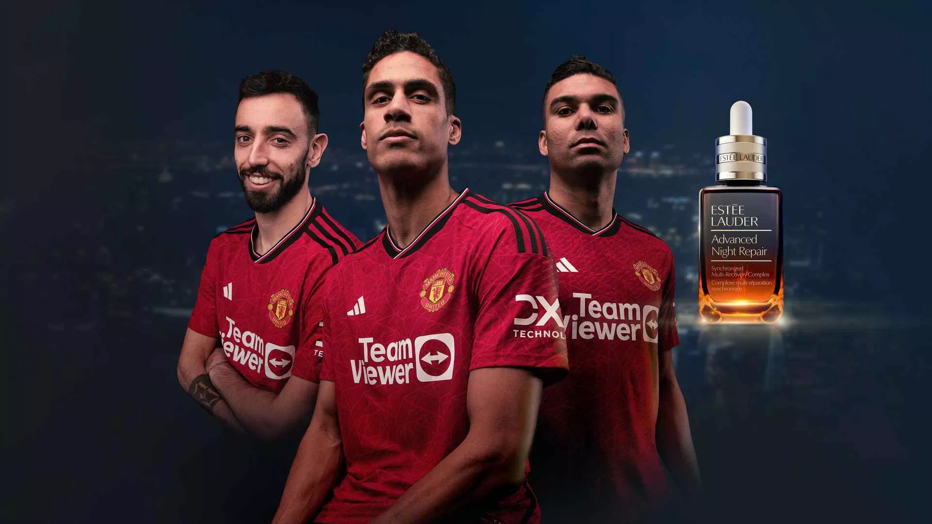 Estee Lauder hợp tác cùng các ngôi sao của CLB bóng đá Manchester United (Ảnh: Internet)