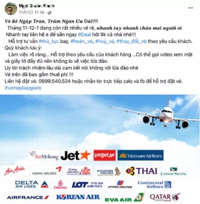 Cảnh báo lừa đảo vé máy bay online (Ảnh: Internet) Cảnh báo lừa đảo vé máy bay online (Ảnh: Internet)