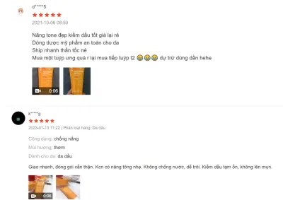 Đánh giá của khách hàng trên Shopee về kem chống nắng Farmona Sun Face Cream Oil Free (Ảnh: Internet). Đánh giá của khách hàng trên Shopee về kem chống nắng Farmona Sun Face Cream Oil Free (Ảnh: Internet).