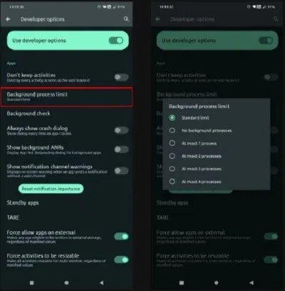 Giới hạn số lượng quy trình chạy cùng lúc trên điện thoại (Ảnh: Internet) Giới hạn số lượng quy trình chạy cùng lúc trên điện thoại (Ảnh: Internet)