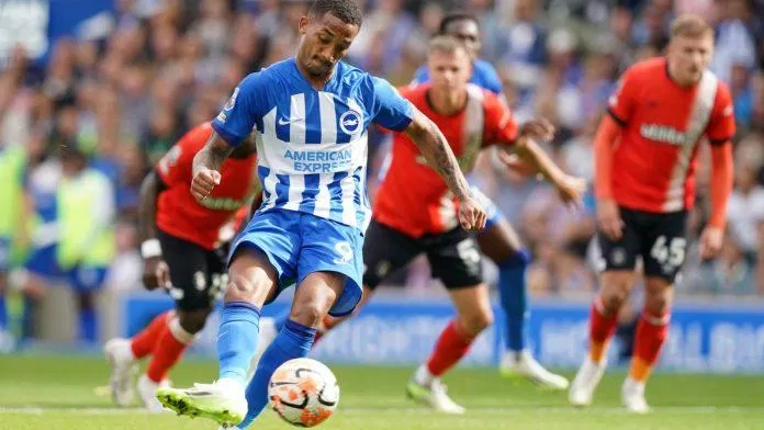 Joao Pedro ghi bàn thắng thứ 2 cho Brighton trên chấm Penalty (nguồn ảnh: Internet) Joao Pedro ghi bàn thắng thứ 2 cho Brighton trên chấm Penalty (nguồn ảnh: Internet)