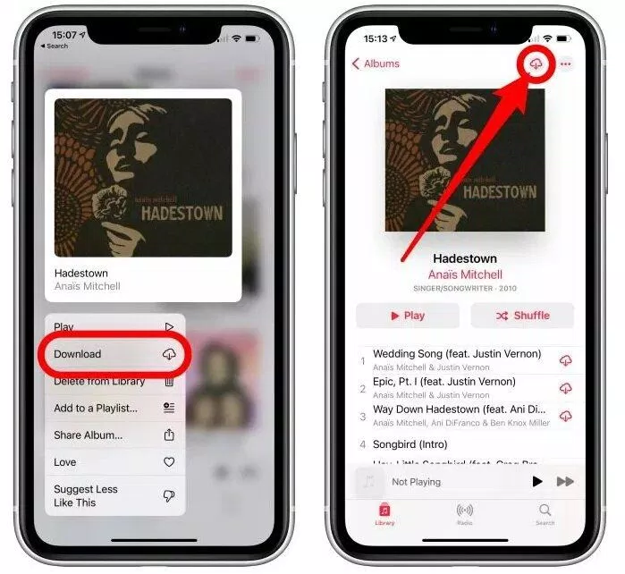 Cách tải cả album từ Apple Music