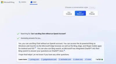 Bing Chat xác nhận rằng có thể sử dụng nó mà không cần tài khoản OpenAI (Ảnh: Internet) Bing Chat xác nhận rằng có thể sử dụng nó mà không cần tài khoản OpenAI (Ảnh: Internet)