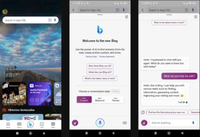 Ứng dụng Bing trên di động (Ảnh: Internet) Ứng dụng Bing trên di động (Ảnh: Internet)