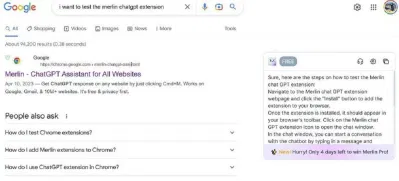 Merlin đã được tích hợp vào trình duyệt web (Ảnh: Internet) Merlin đã được tích hợp vào trình duyệt web (Ảnh: Internet)
