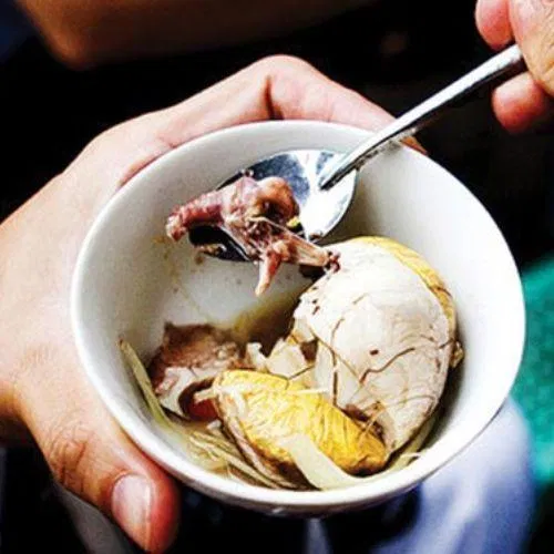 Hột vịt lộn là một món ăn đáng sợ và ít người dám thử (Nguồn: Internet)