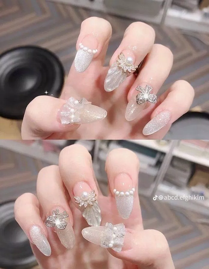 Mẫu nail cô dâu sang trọng nhất (Ảnh: Internet)