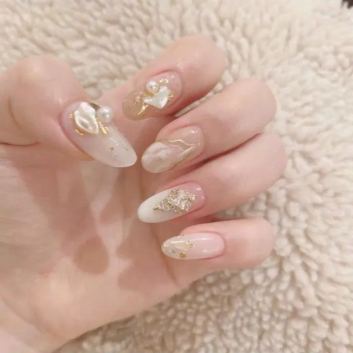 Mẫu nail cô dâu sang trọng nhất (Ảnh: Internet)