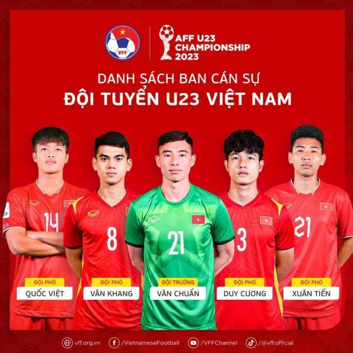 Văn Chuẩn cùng bốn đồng đội khác sẽ cùng với HLV trưởng dẫn dắt đội bóng trong giải Vô Địch U23 Đông Nam Á (nguồn ảnh: Liên đoàn bóng đá Việt Nam) Văn Chuẩn cùng bốn đồng đội khác sẽ cùng với HLV trưởng dẫn dắt đội bóng trong giải Vô Địch U23 Đông Nam Á (nguồn ảnh: Liên đoàn bóng đá Việt Nam)