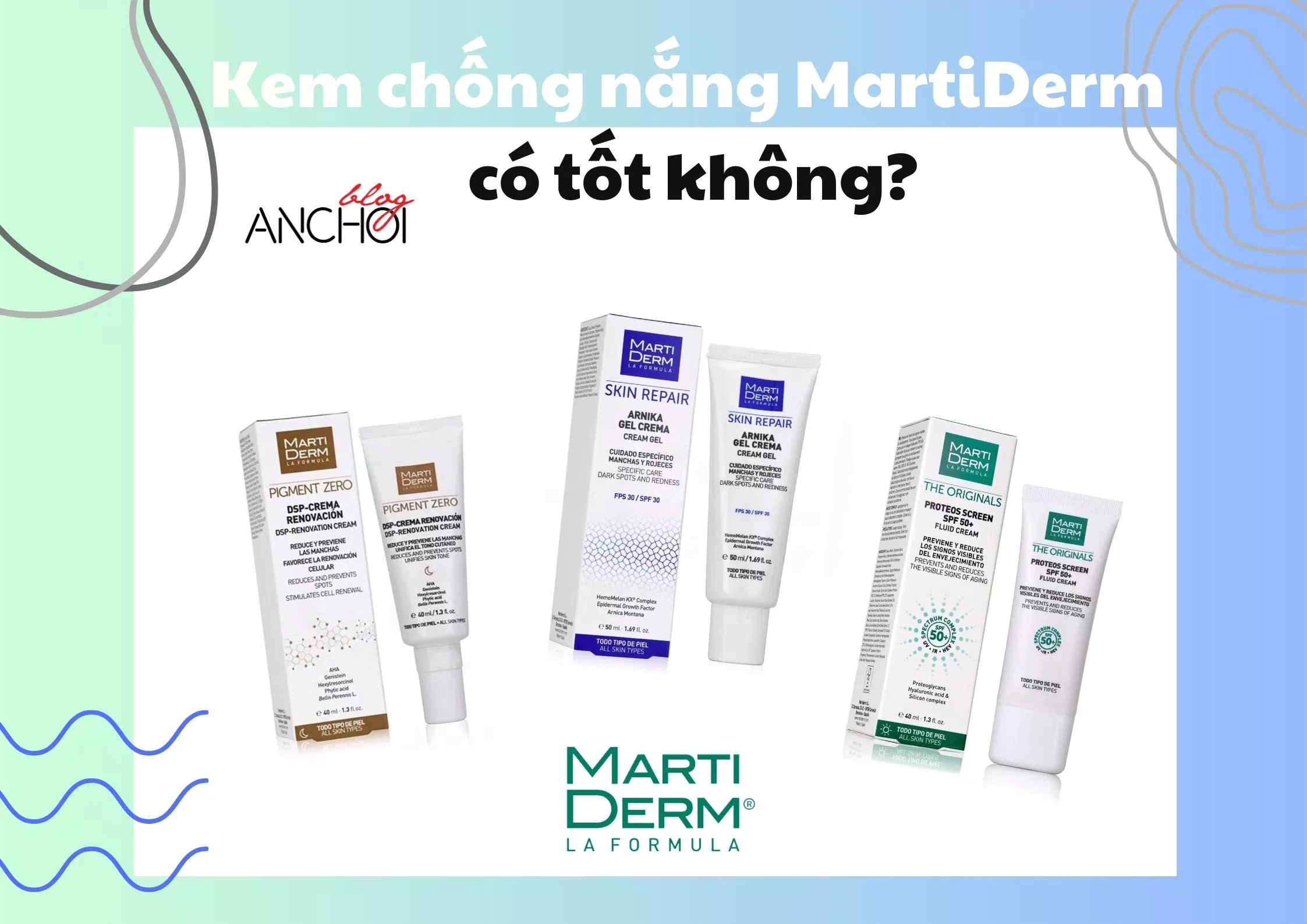 Kem chống nắng Martiderm có 3 loại. (Ảnh: Internet).