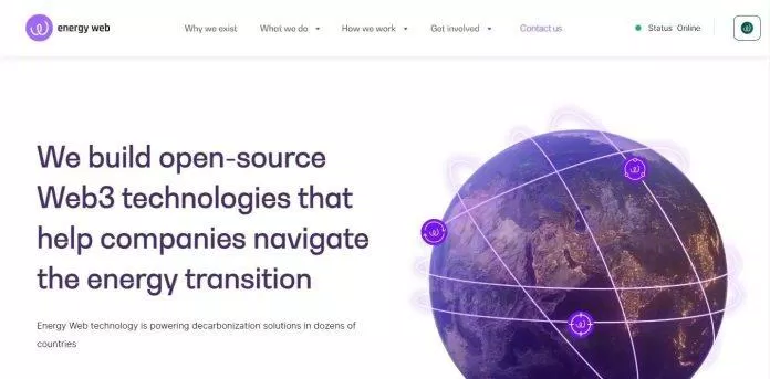 Trang chủ của Energy Web (Ảnh: Internet) Trang chủ của Energy Web (Ảnh: Internet)