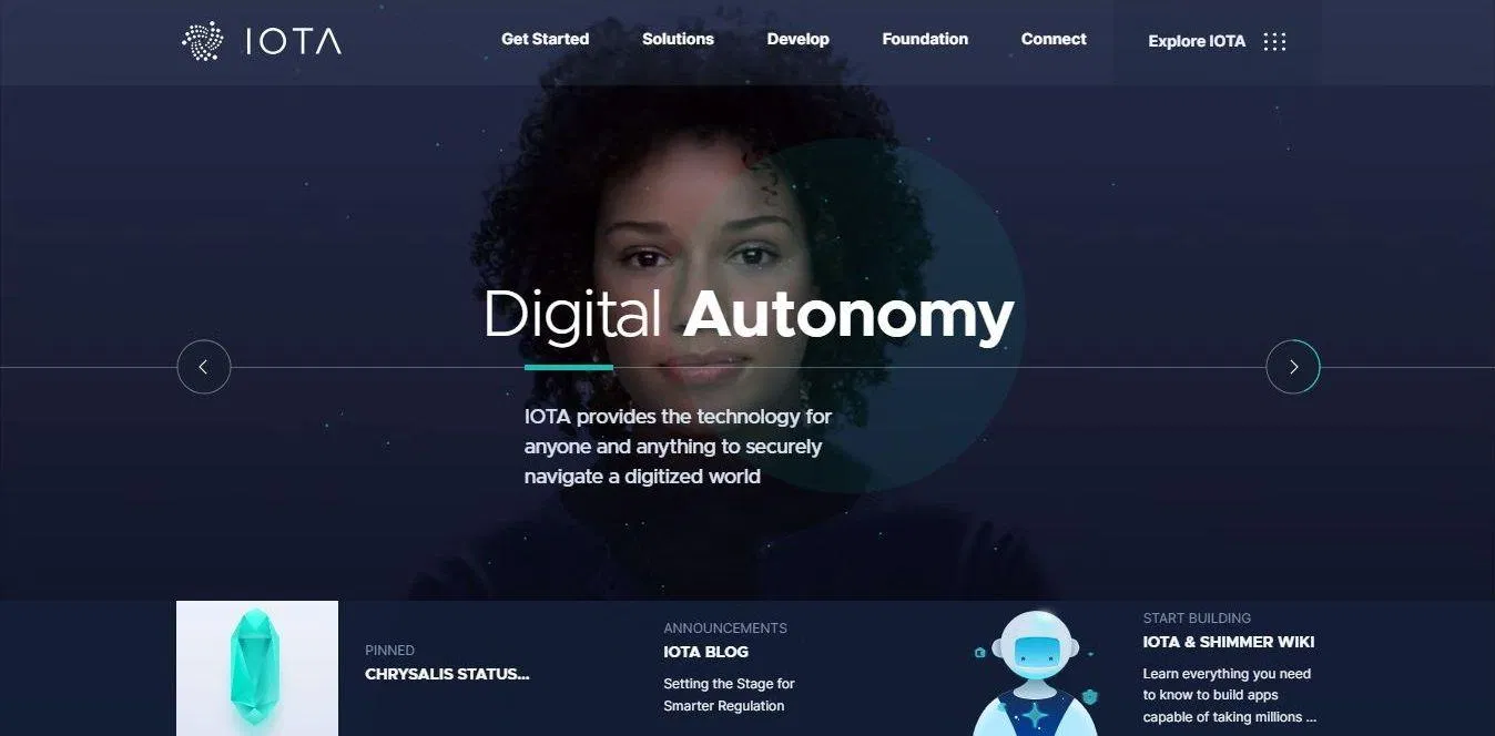 Trang chủ của IOTA (Ảnh: Internet) Trang chủ của IOTA (Ảnh: Internet)