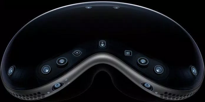 Các cảm biến, camera và micrô được trang bị trên kính Vision Pro của Apple (Ảnh: Internet)