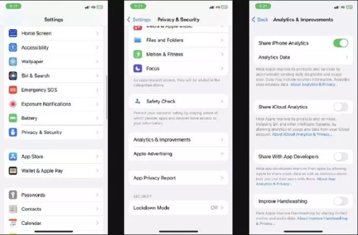Tắt tính năng thu thập dữ liệu của iPhone (Ảnh: Internet) Tắt tính năng thu thập dữ liệu của iPhone (Ảnh: Internet)