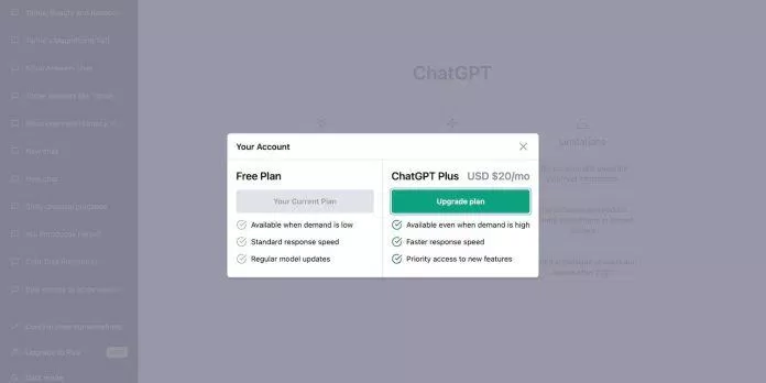Đăng ký ChatGPT Plus với giá 20 USD/tháng (Ảnh: Internet)
