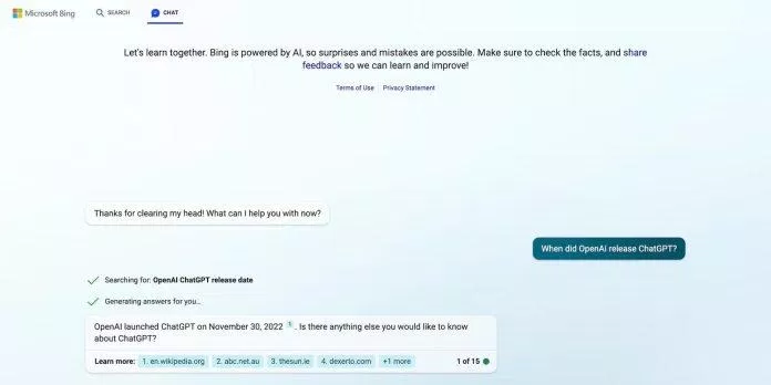 Trò chuyện với Bing (Ảnh: Internet) Trò chuyện với Bing (Ảnh: Internet)