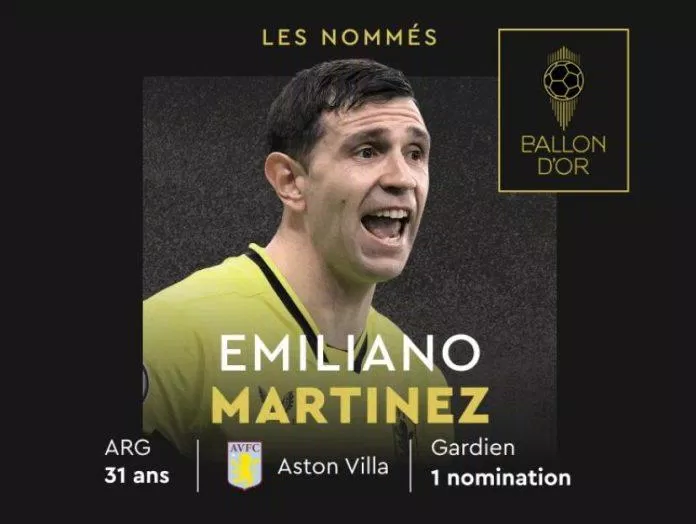 Emiliano Martinez cùng 2 người đồng đội ở vị trí tiền đạo của Argentina cũng góp tên trong danh sách đề cử. Anh và Bounou là 2 thủ môn duy nhất góp mặt. (Ảnh: France Football) Emiliano Martinez cùng 2 người đồng đội ở vị trí tiền đạo của Argentina cũng góp tên trong danh sách đề cử. Anh và Bounou là 2 thủ môn duy nhất góp mặt. (Ảnh: France Football)
