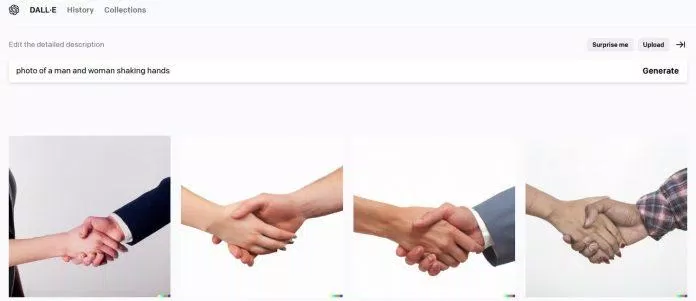 Hình ảnh bắt tay do DALL-E tạo ra (Ảnh: Internet) Hình ảnh bắt tay do DALL-E tạo ra (Ảnh: Internet)