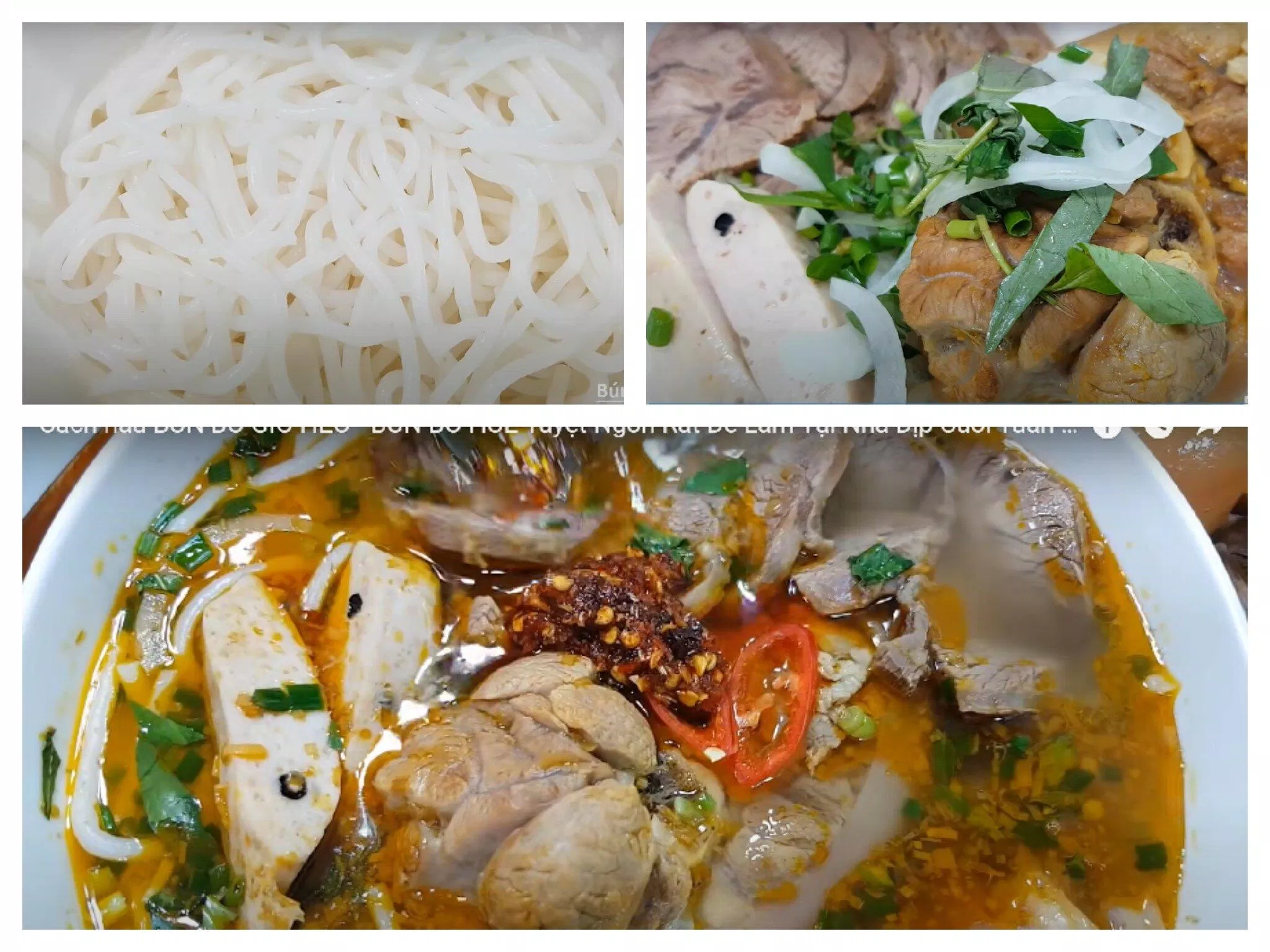 Hoàn thành món bún giò heo ngon như ngoài hàng