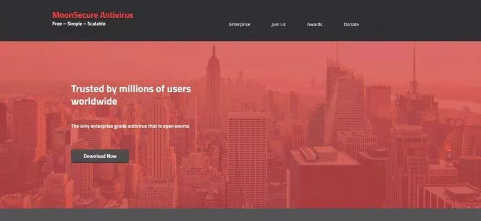 Trang chủ MoonSecure Antivirus (Ảnh: Internet) Trang chủ MoonSecure Antivirus (Ảnh: Internet)