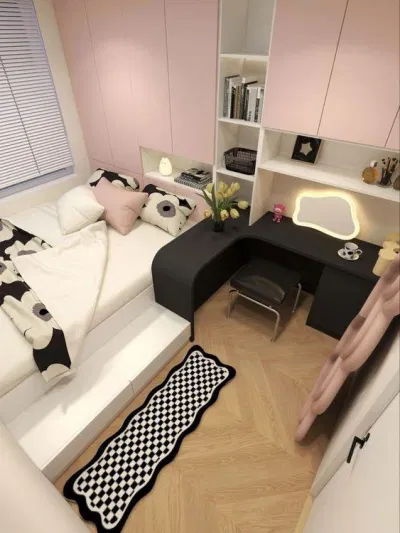 Decor phòng ngủ với không gian nhỏ cùng các tông màu đơn giản (Nguồn: internet) Decor phòng ngủ với không gian nhỏ cùng các tông màu đơn giản (Nguồn: internet)