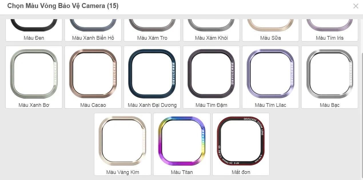 Tròng kính hợp kim nhôm bảo vệ camera sau của điện thoại. (Ảnh: Internet)